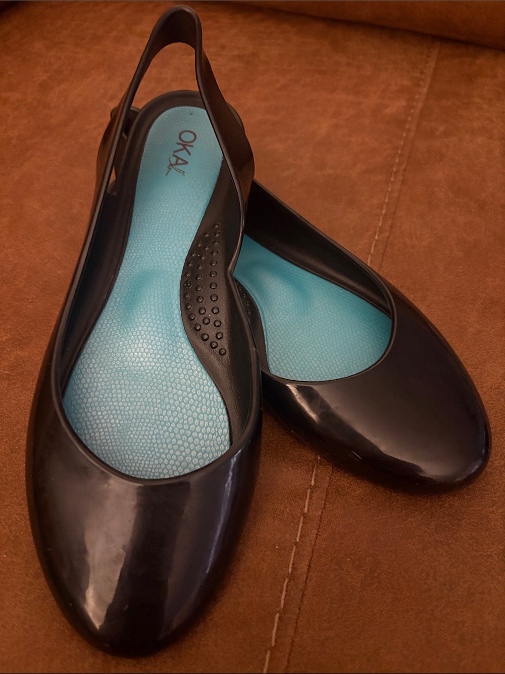 OKA-B Taylor Black Jelly Slingback Ballet Flats 7